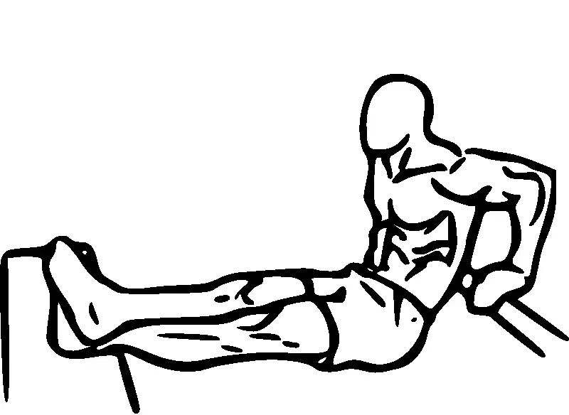 Illustration of a bench dip using a stable support.