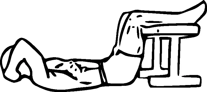 Illustration of a floor crunch exercise.