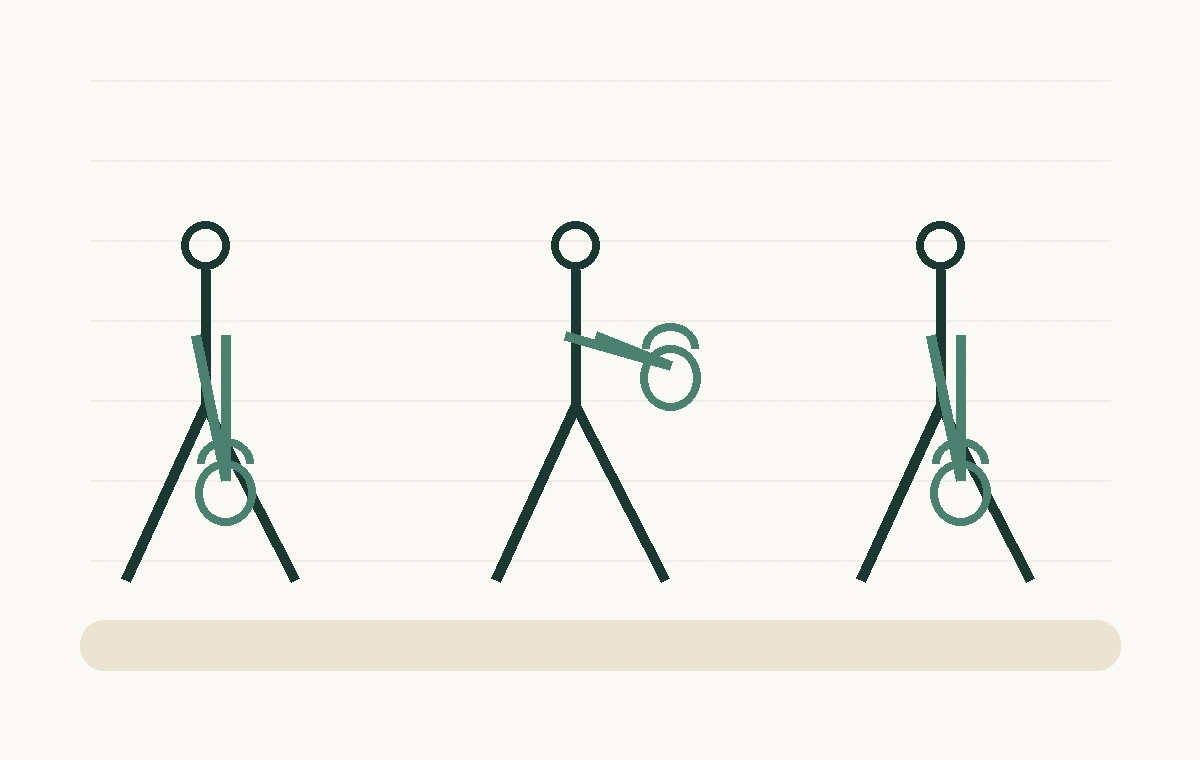 Line-art kettlebell exercise positions for deadlift, goblet, and halo patterns.