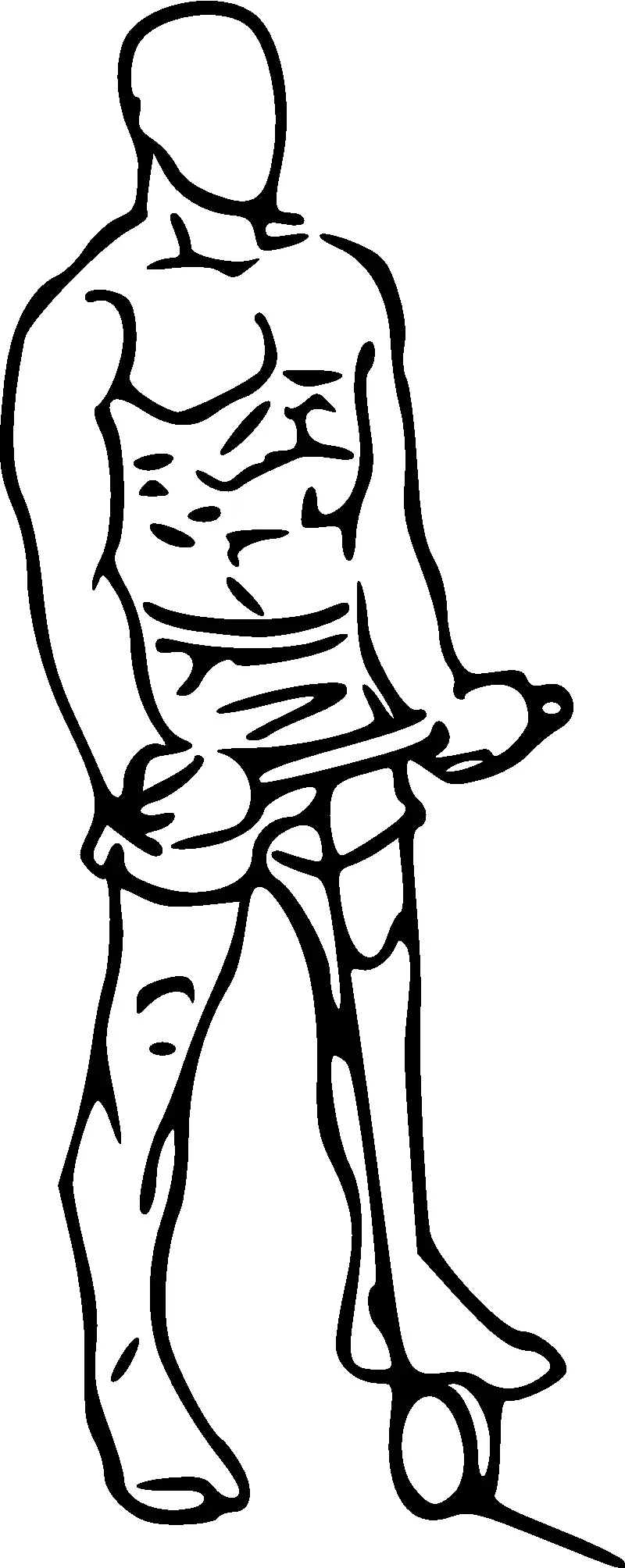 Illustration of a standing dumbbell curl.